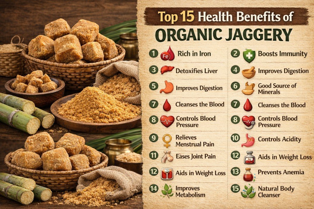 health benefits of organic jaggery