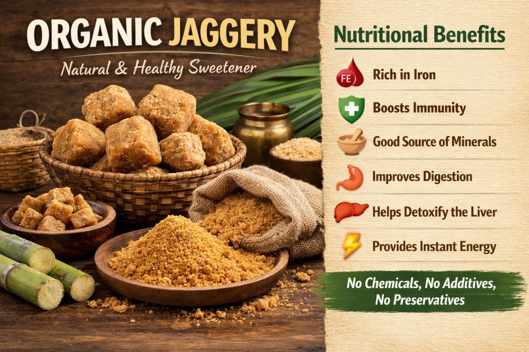 Nutritional Value of Organic Jaggery: Vitamins, Minerals, and Health Composition